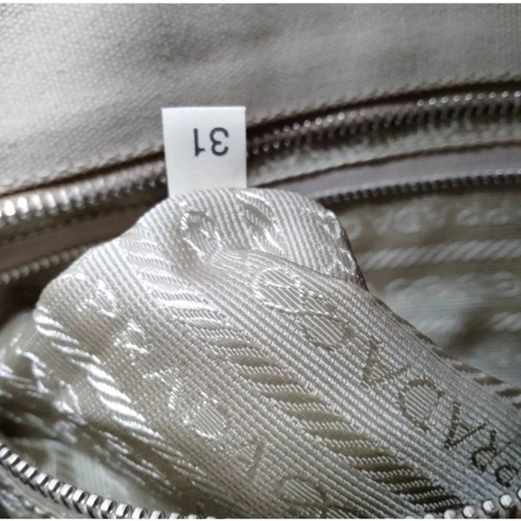 Prada Cinghiale Trimmed Y2K Cream Tan Orange Structured Vintage Canapa Tote Bag - Picture 12 of 14